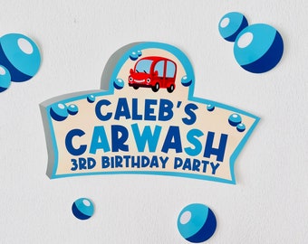 Car Wash Transport Party Decoraties Uitgesneden bewerkbare afdrukbare / Carl's Car Wash Voertuigen Verjaardagsfeestje Decoraties Printbaar
