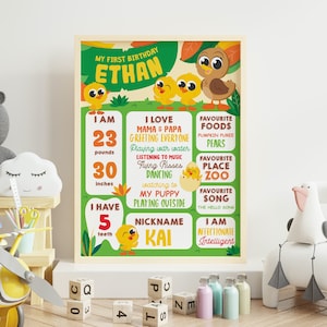 Five Little Ducks Milestone Chalkboard/ Rubber Duck First Birthday Milestone Board Editable Printable