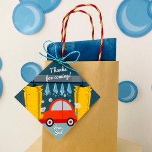Car Wash Party Favor Tags / Car Wash Gift Tags Bewerkbare Party Printables