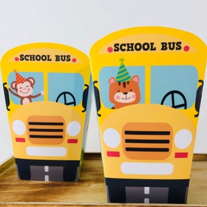 Rodas no ônibus lembrancinhas para festa/ônibus escolar amarelo caixa de lanche caixa de pipoca decorações de festa para impressão