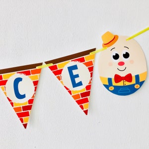 Banner de fiesta de cumpleaños de Humpty Dumpty / Banner de rimas infantiles de Humpty Dumpty editable imprimible