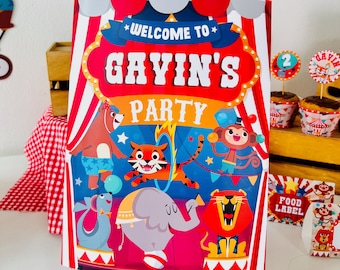 Editable Circus Party Welcome Sign | Carnival Birthday Decor (Digital Download)