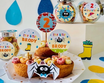 Topper de cupcake da Aranha Pequenina, Arquivos de Festa Editáveis para Imprimir (Download Digital)