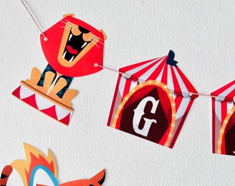 Editable Circus Birthday Banner Printable | Carnival Party Decor (Digital Download)