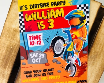 Dirt Bike Birthday Invitation/ Motocross Invitation/ Motorbike Party Invitation Editable Printable