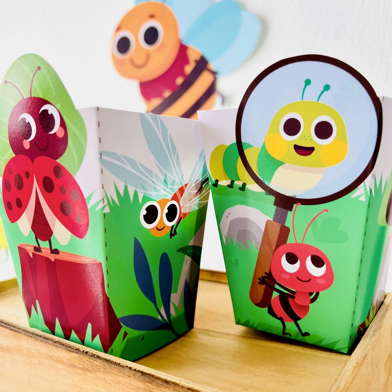 Bugs & Insects Party Favor Boxes Printable | Nature Birthday (digital ...