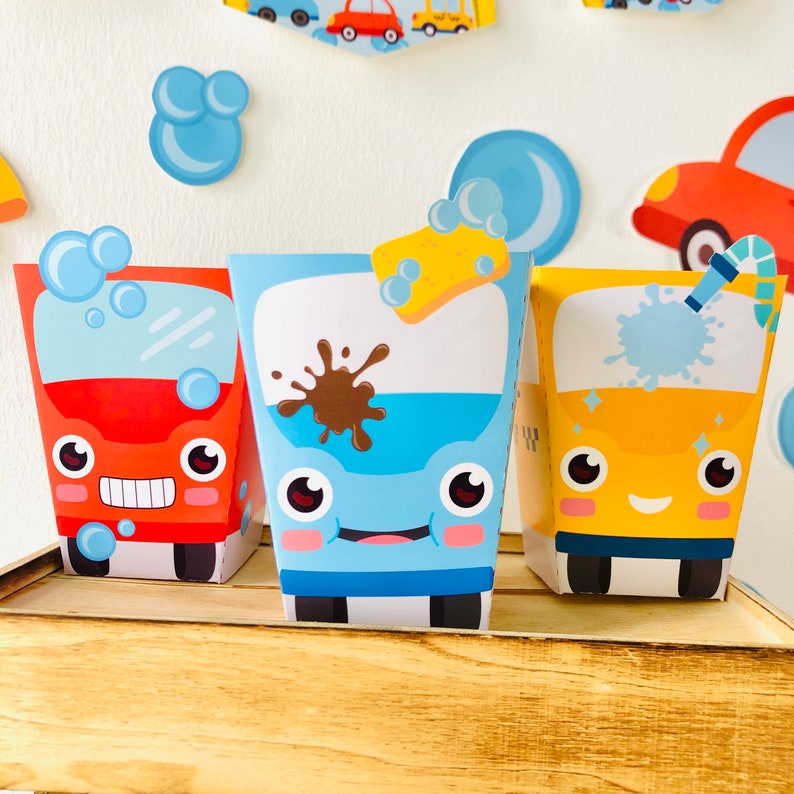 Car Wash Party Favor Box Popcorn Box Snack Box