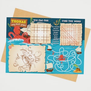 Kraken Birthday Party Octopus Pirates Party Games Party Activity Bingo Coloring Activity Sheet Pin Game Tossing Game