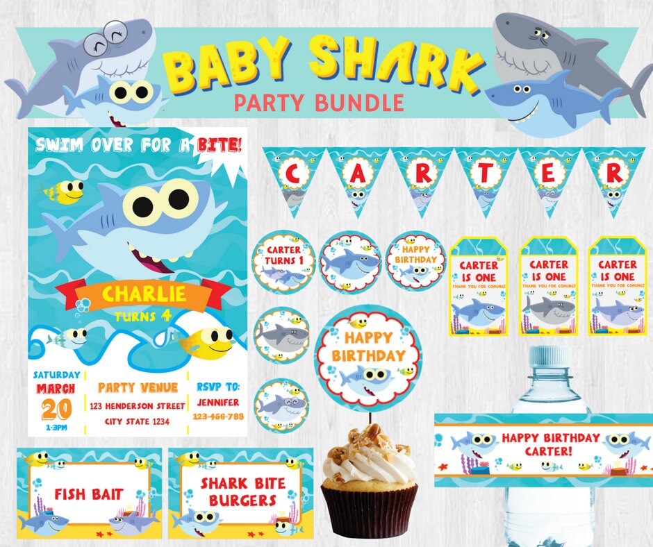 Super Simple Songs Baby Shark EDITABLE Birthday Party Bundle/ | Etsy
