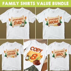 Indiana Jones Birthday Shirt Family Bundle/ Adventure Explorer Birthday Shirt Design (print on your own)