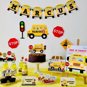 Wheels on the Bus Party Food Label Cards