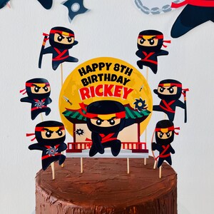 Ninja Party Birthday Cake Topper Printable/ Karate Cake Topper Dessert Table/ Martial Arts Samurai Party Decorations Printables