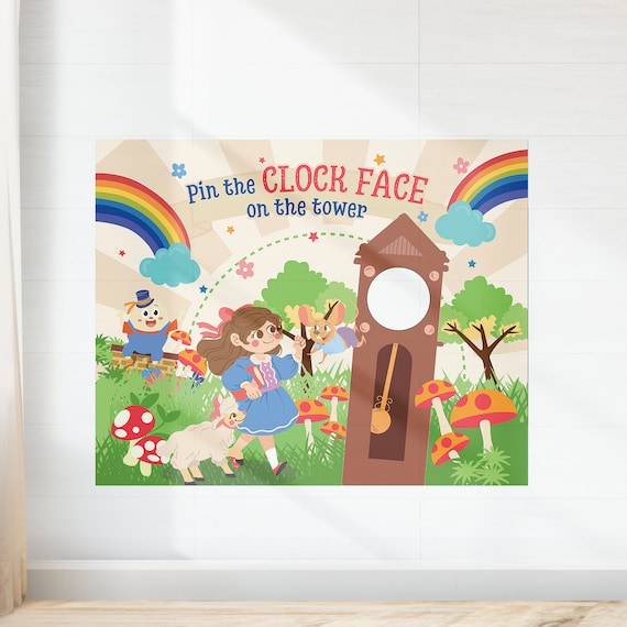 Nursery Rhymes Birthday Party Games/ Hickory Dickory Dock Pin the Clock
