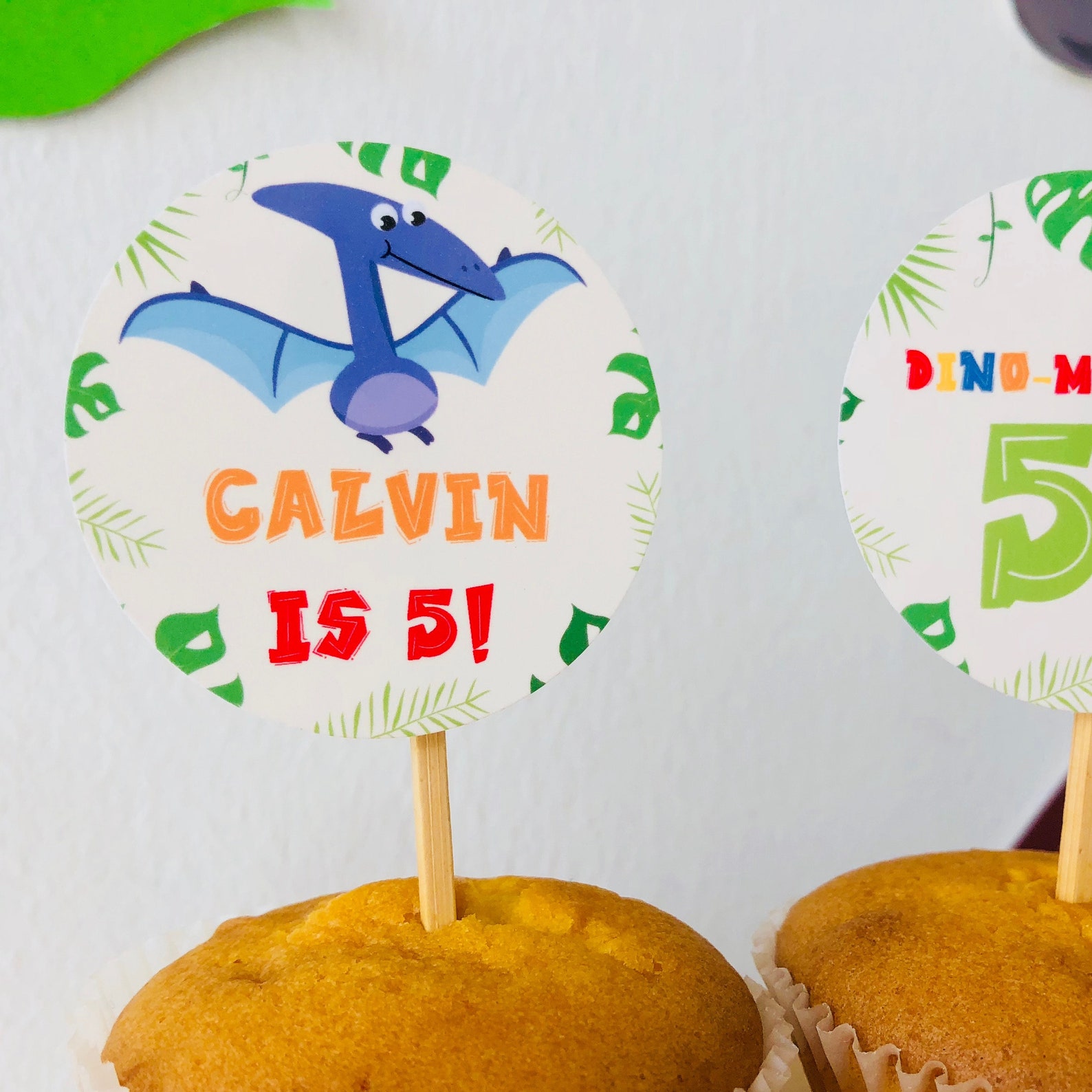 Dinosaur Cupcake Toppers, Editable Dino-mite Party Printables (digital ...