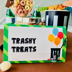 Garbage Truck Party Food Label