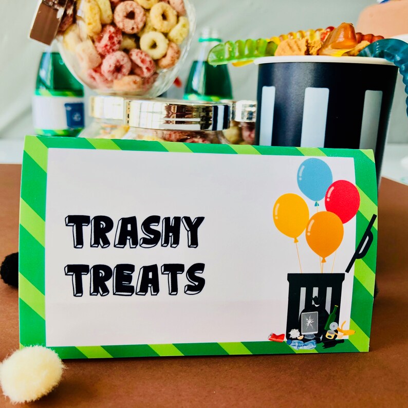 Garbage Truck Party Food Label