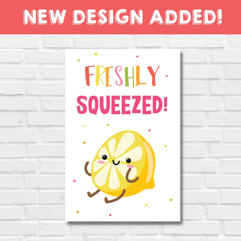 Freshly Squeezed! Citrus themed Tutti Frutti party sign printable with “Freshly Squeezed” text for juice station, drinks table and fruit birthday party decor