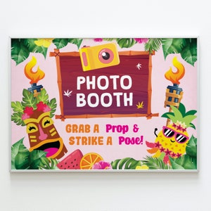Hawaiian Luau Party Photo Booth Photo Props