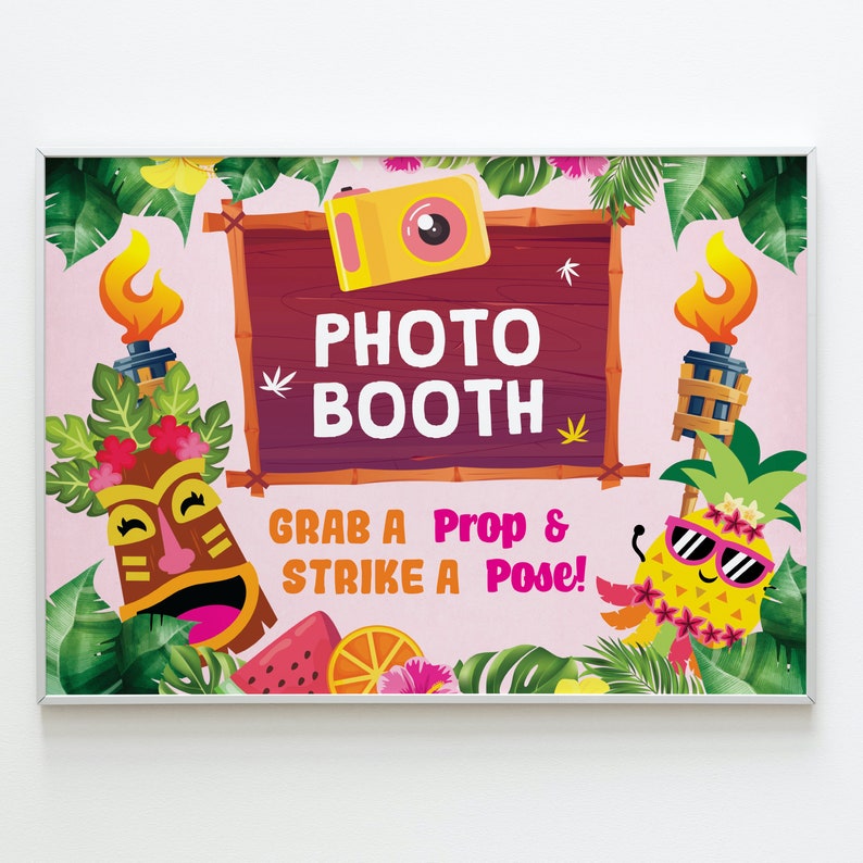 Hawaiian Luau Party Photo Booth Photo Props