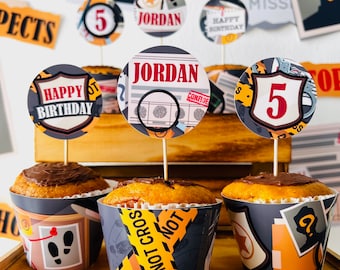 Detektiv Party Kuchendeckel | Spion-Geburtstags-Dekor (EDITABLE druckbar)