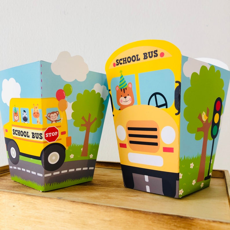 Wheels on the Bus Party Favors box