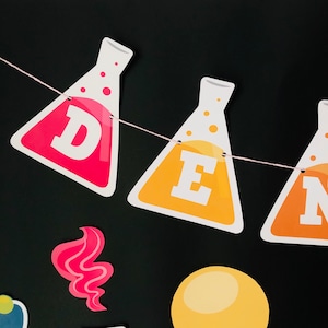 Girl Science Birthday Party Banner/ Science Experiment Birthday Banner/ Scientist Banner EDITABLE Party Garland Printable