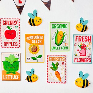 Farmers Market Party, Play Pretend for Classroom Play, Imaginative Play, Dramatic Play, Market Themed Birthday Party, Locally Grown Baby Shower Party, Fruits and Vegetables Market Decor, Country Farm Market Party