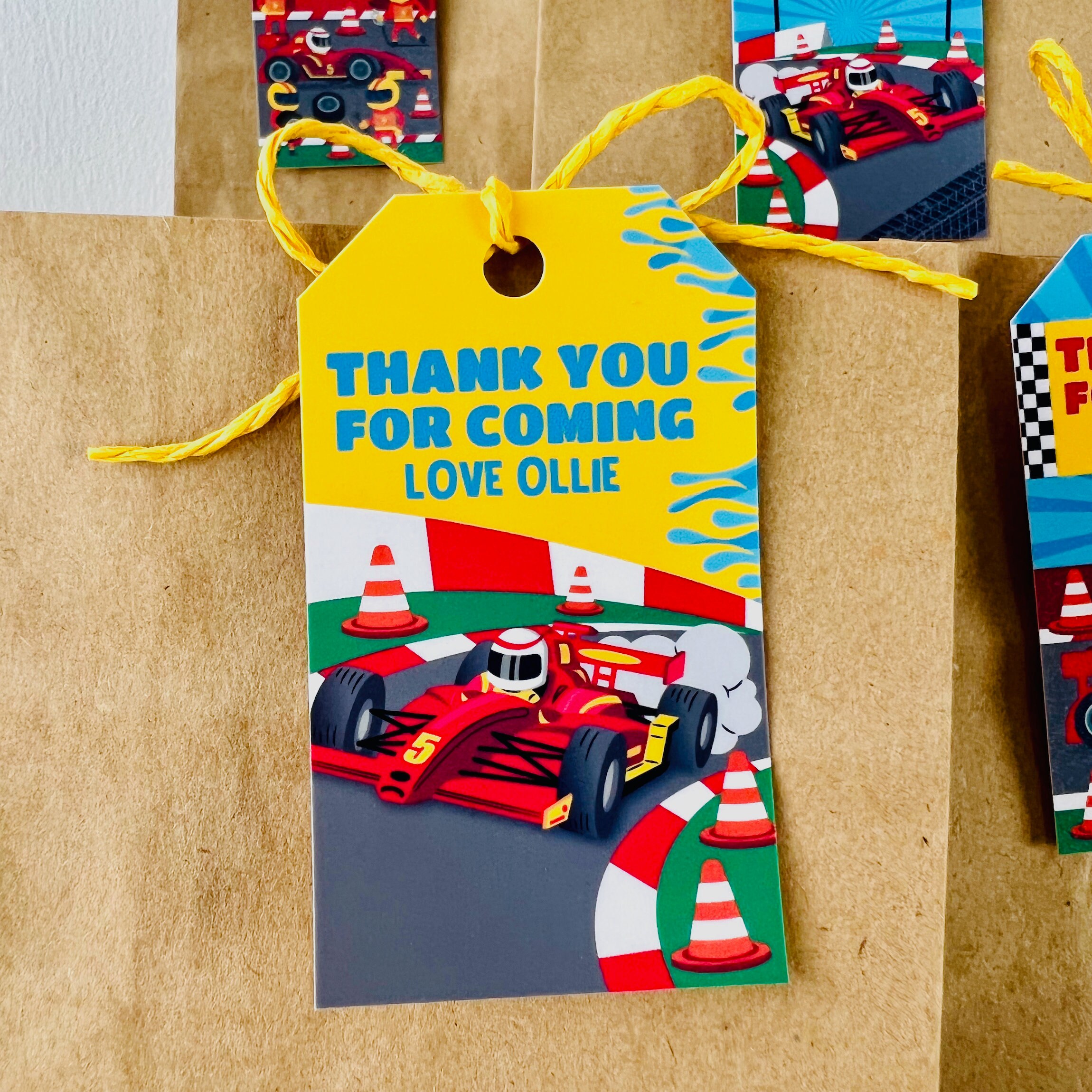 Car Racing Party Favors Gift Tags Editable Printable/ Race Car Etsy