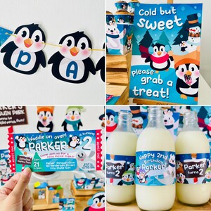 Penguin Party Decorations/ Penguin Winter Wonderland Christmas Birthday Party Decor Kit Printable