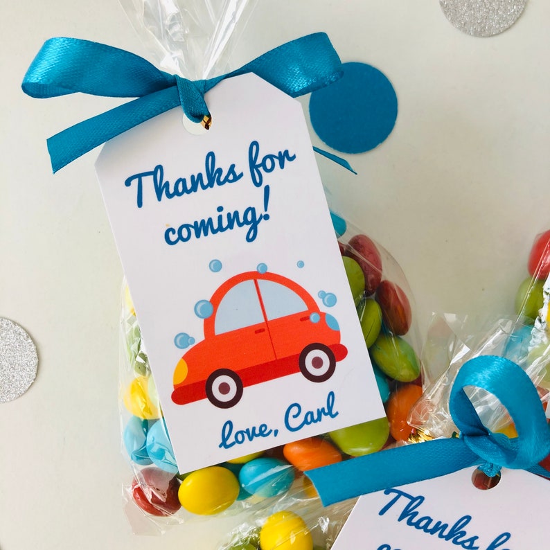 Car Wash Party Favor Tags/ Car Wash Gift Tags Editable Party Etsy