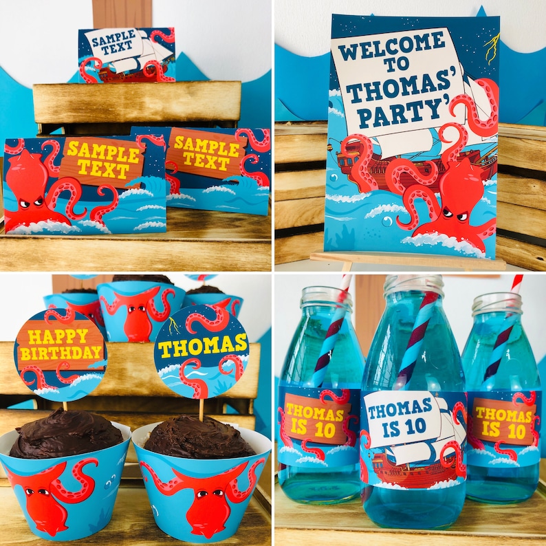 Kraken Birthday Party Octopus Pirates Party Decorations