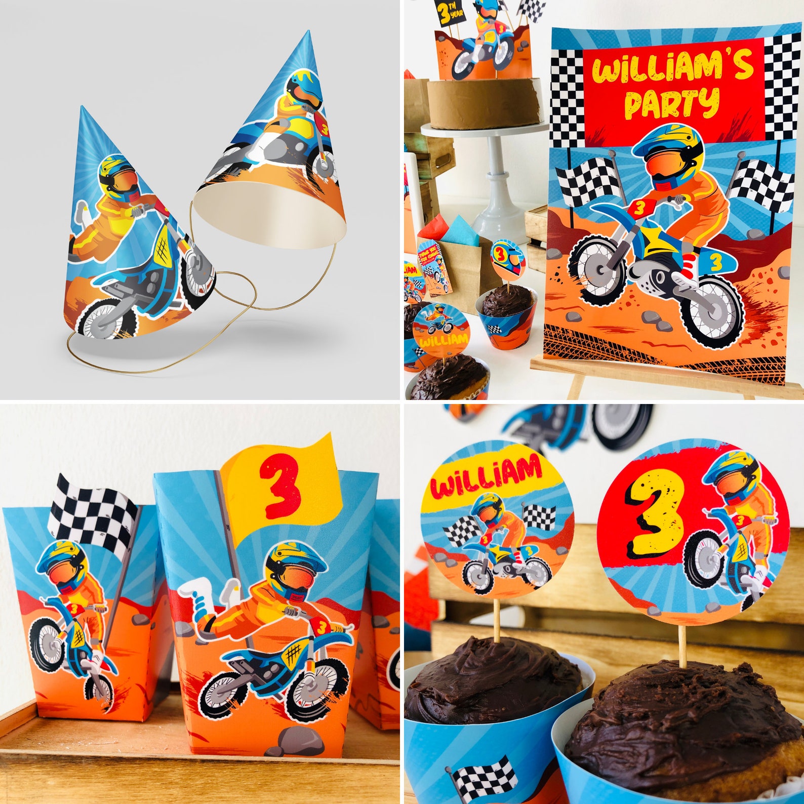 Dirt Bike Party Printables / Motocross Birthday Party | Etsy
