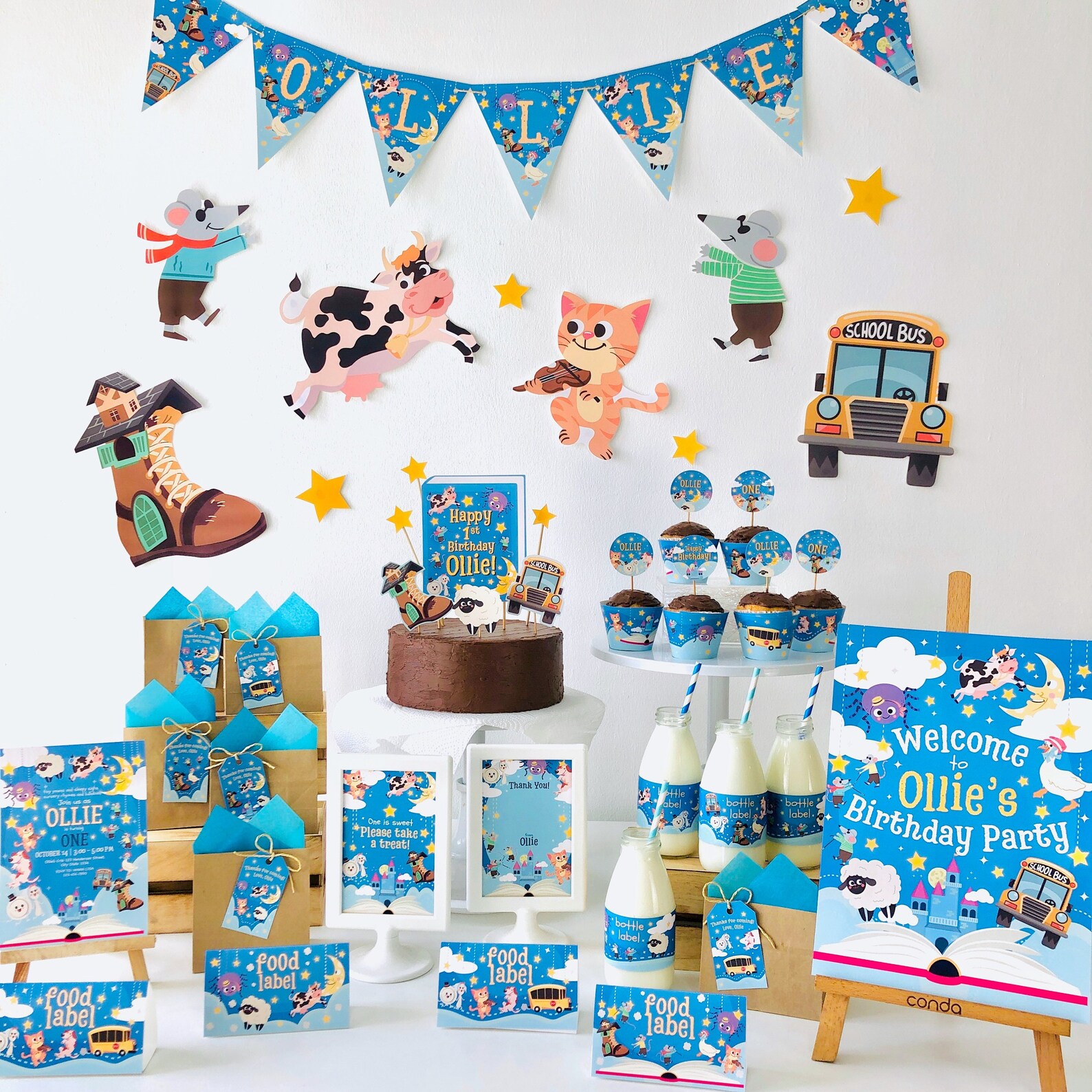 Nursery Rhymes Lullabies Birthday Party Printable Kit/ First - Etsy
