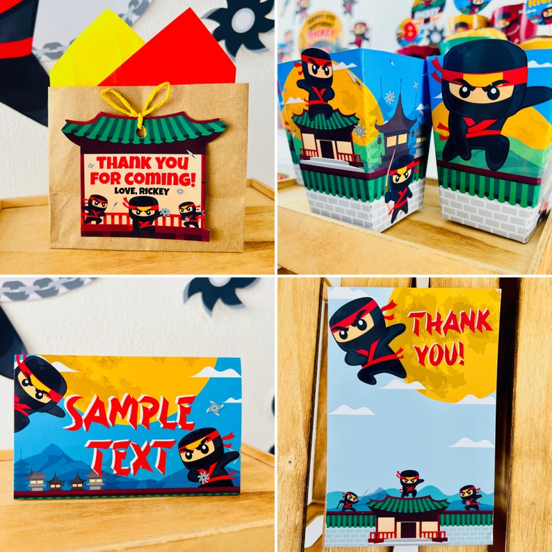 Ninja Party Decorations Printable Kit/ Karate Party Decor/ Martial Arts Party Decorations/ Samurai Party Decorations/ Lego Ninja