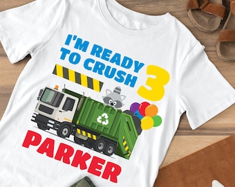 Garbage Truck Birthday Shirt Design Trash Bash Birthday Party Etsy