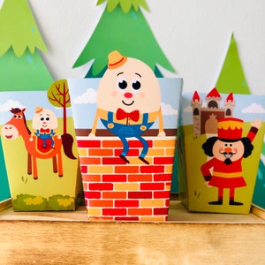 Humpty Dumpty Party Favor Boxes/ Humpty Dumpty Snack Box Popcorn Box Printable
