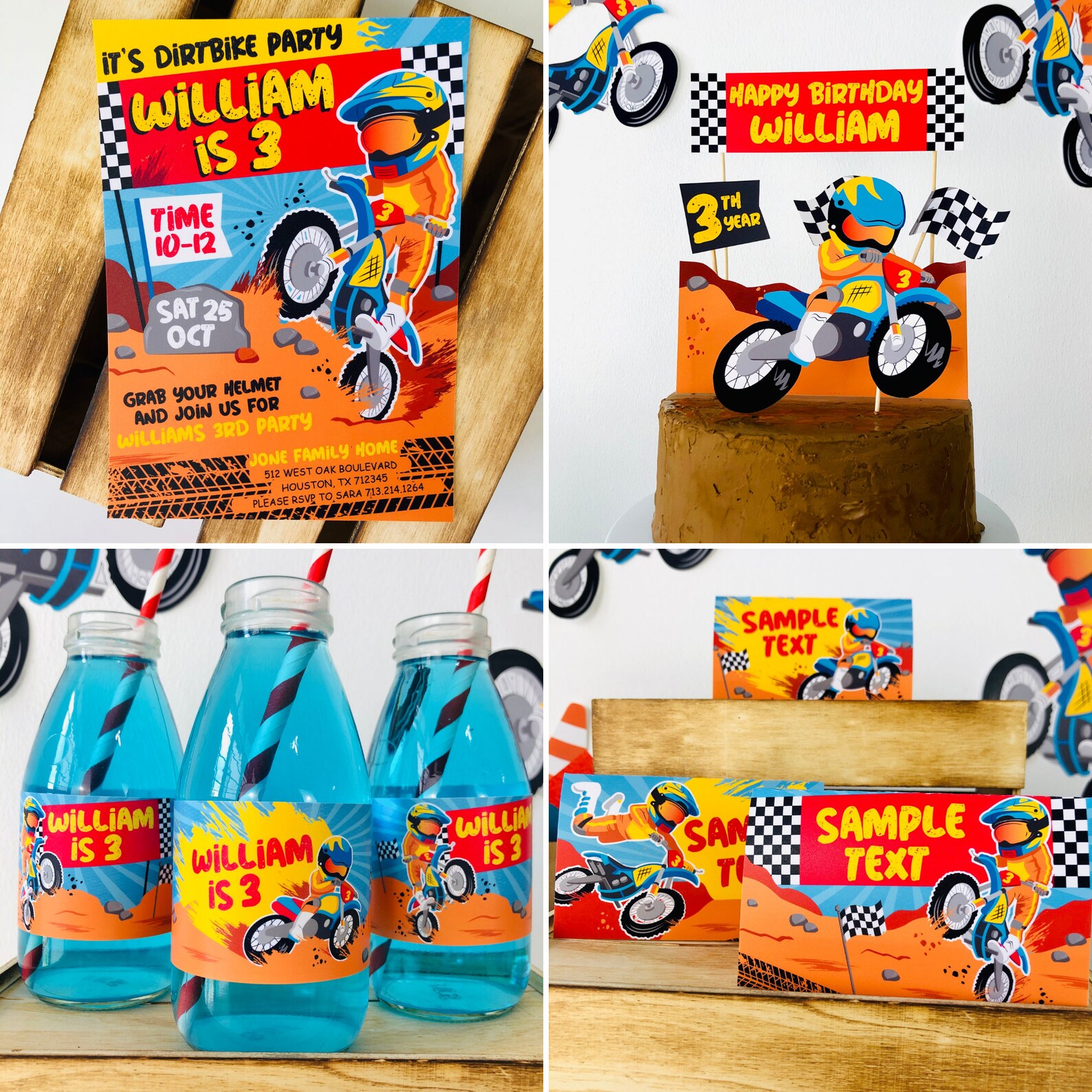 Dirt Bike Party Printables / Motocross Birthday Party | Etsy