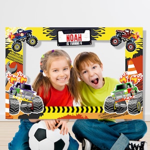 Monster Truck Party Photo Booth Props Editable Imprimible/ Monster Jam Cumpleaños Photo Props EDITABLE Imprimible