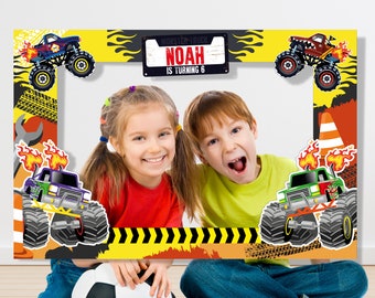 Monster Truck verjaardag Photo Booth Frame (bewerkbaar afdrukbaar)
