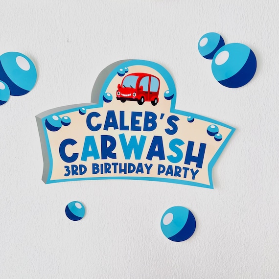 Car Wash Transportation Party Decorations CutOut Editable Printable/ Carl's Car Wash Vehicles