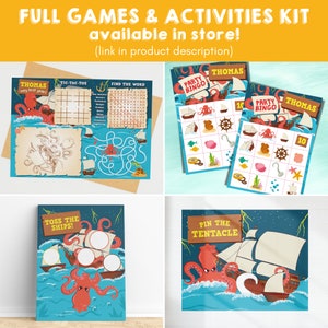 Kraken Birthday Party Octopus Pirates Party Game Pin Game