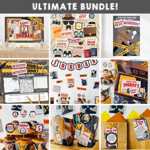 Detective, Murder Mystery Party ULTIMATE Printable Kit | Decoration, Party Games, Party Favors, Photo Booth Props | Secret Agent, Spy Party