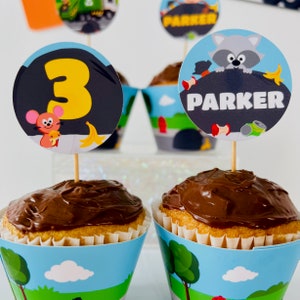 Garbage Truck Party Cupcake Toppers