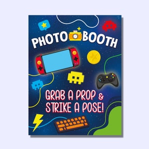 Video Gamer Birthday Party Photo Props Gaming Photo Booth Props