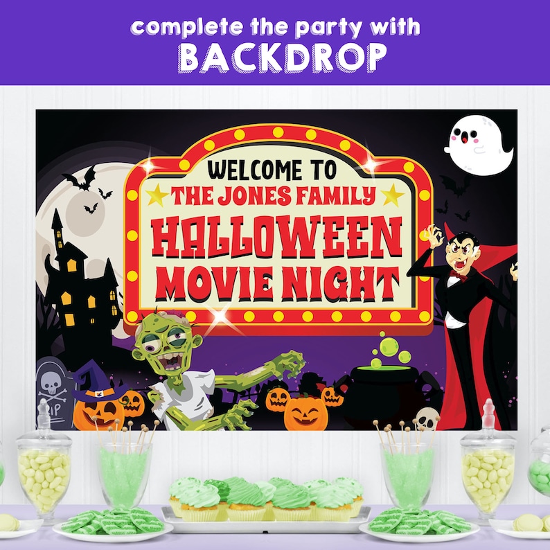Halloween Movie Night Concession Party Decorations
