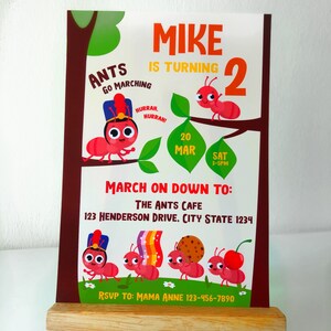 Ants go Marching Party Invitation/ Birthday Invite Editable Printable