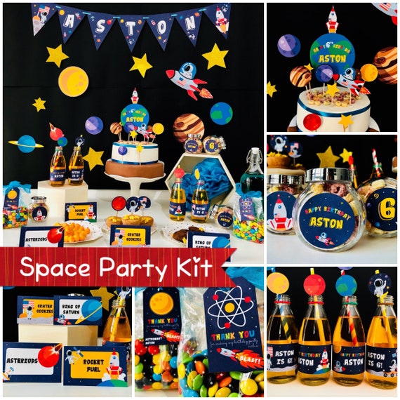 Space Birthday Party/ Galaxy themed Party/ Outer Space themed Party EDITABLE Party Kit/ Party Set Printable Il_570xn