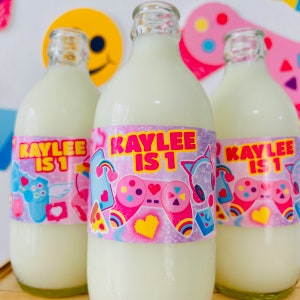 Gamer Girl Party Decorations Bottle Wrappers