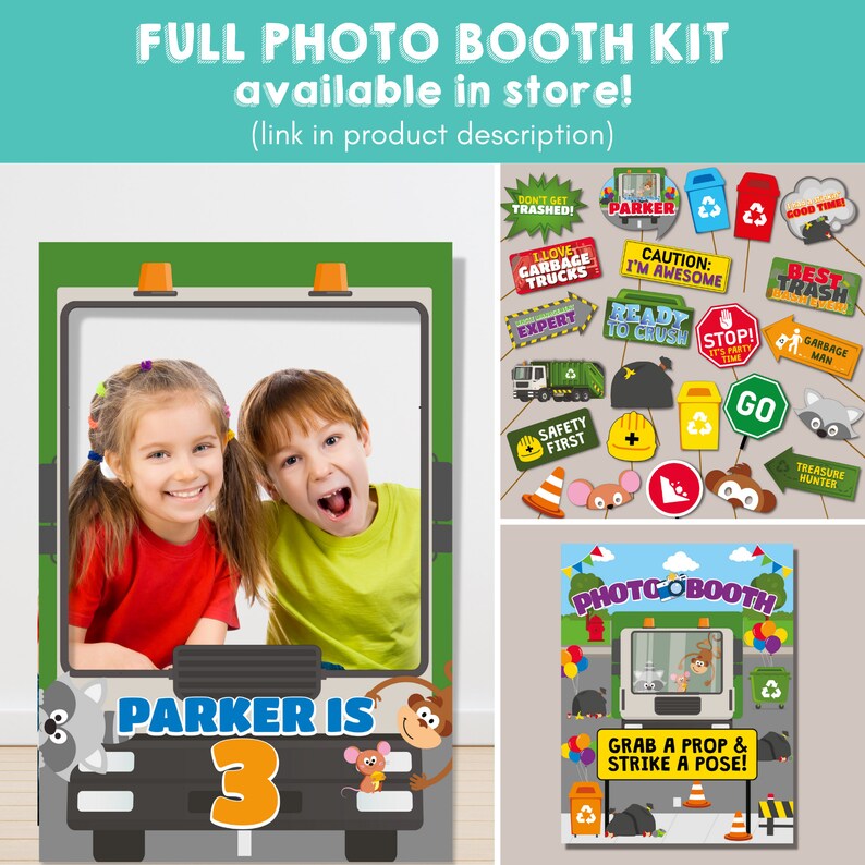 Garbage Truck Party Photo Booth and Props