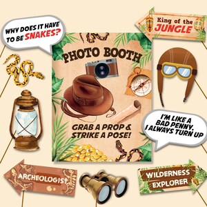 Indiana Jones Party Adventure Explorer Birthday Party Photo Booth Photo Props